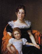 Jacques-Louis  David Portrait of the Comtesse Vilain XIIII and her Daughter oil painting reproduction